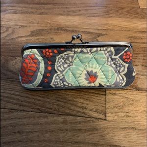 Vera Bradley Gray/Orange/Green Fabric Makeup Pouch